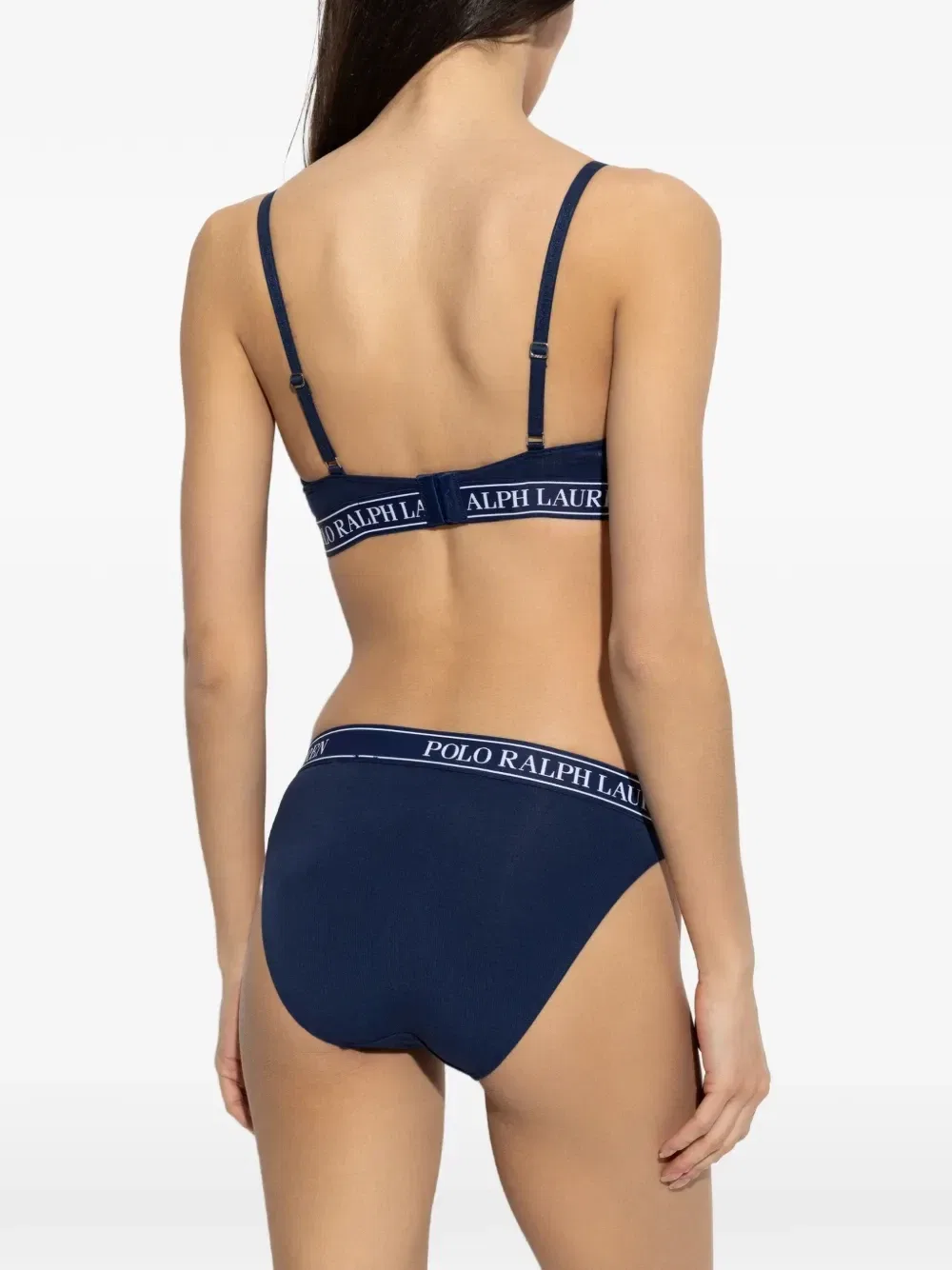 Бюстгальтер-треугольник с логотипом на резинке под грудью POLO RALPH LAUREN, синий — фото 4