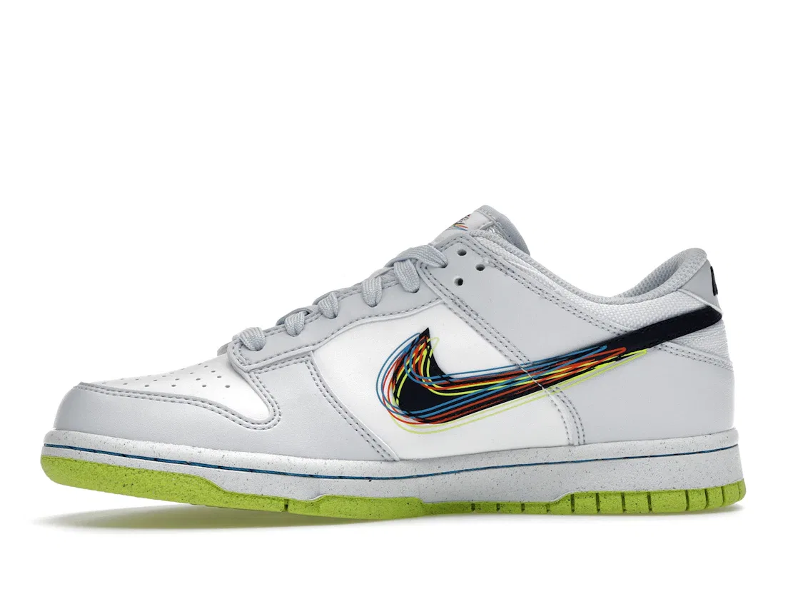 Детские кроссовки для мальчиков и девочек с 3D-свушем Nike Dunk Low, Grey/Light Blue/Multicolor — фото 3