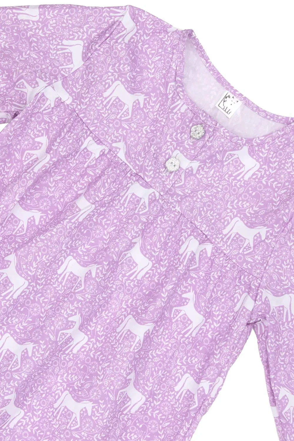 Женская ночная рубашка с рукавом три четверти Magical Unicorn Fox In A Box, Purple — фото 2