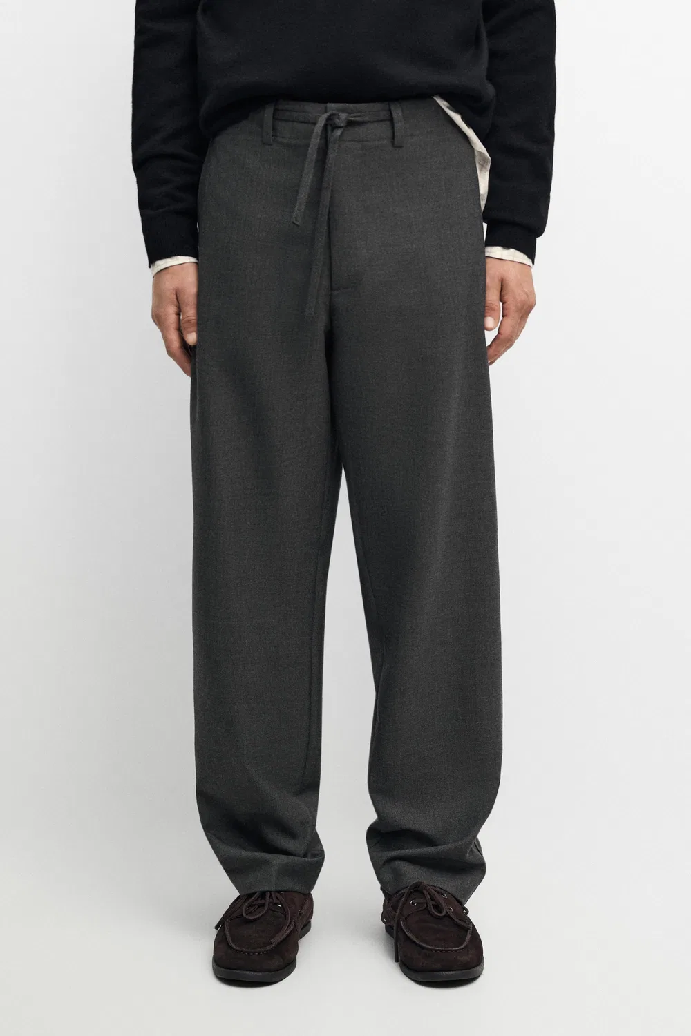 Брюки Massimo Dutti, из шерсти, серый