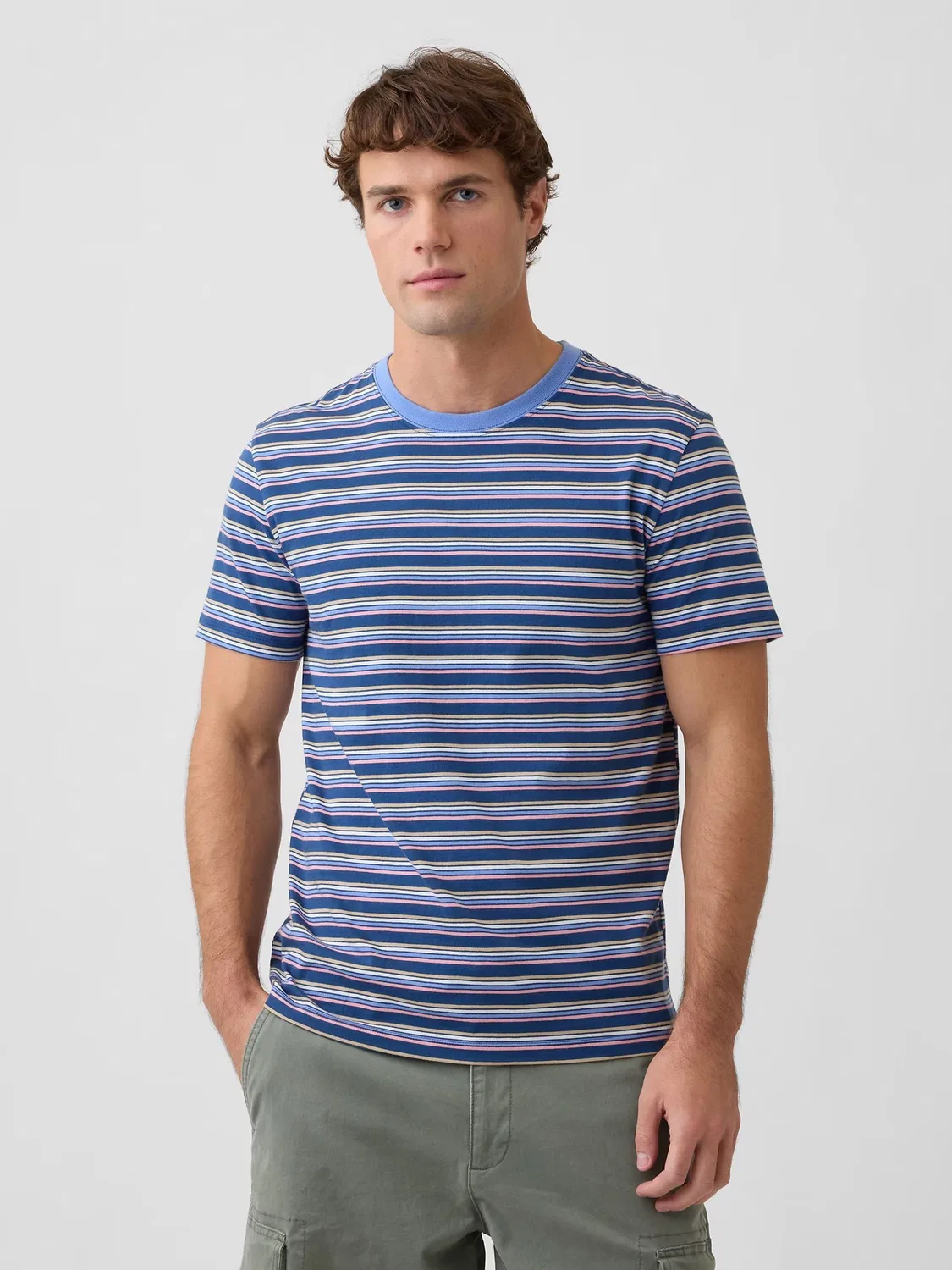 Футболка с полосками Everyday Soft Stripe Gap, синий