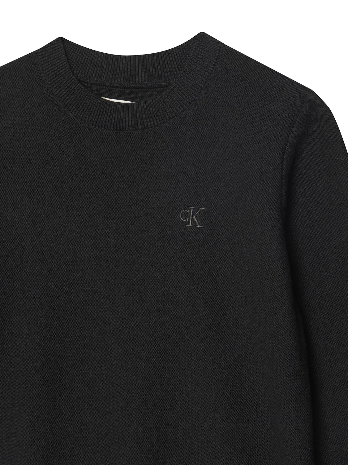 Пуловер стандартного кроя для мальчика Basic Calvin Klein Jeans, черный — фото 3