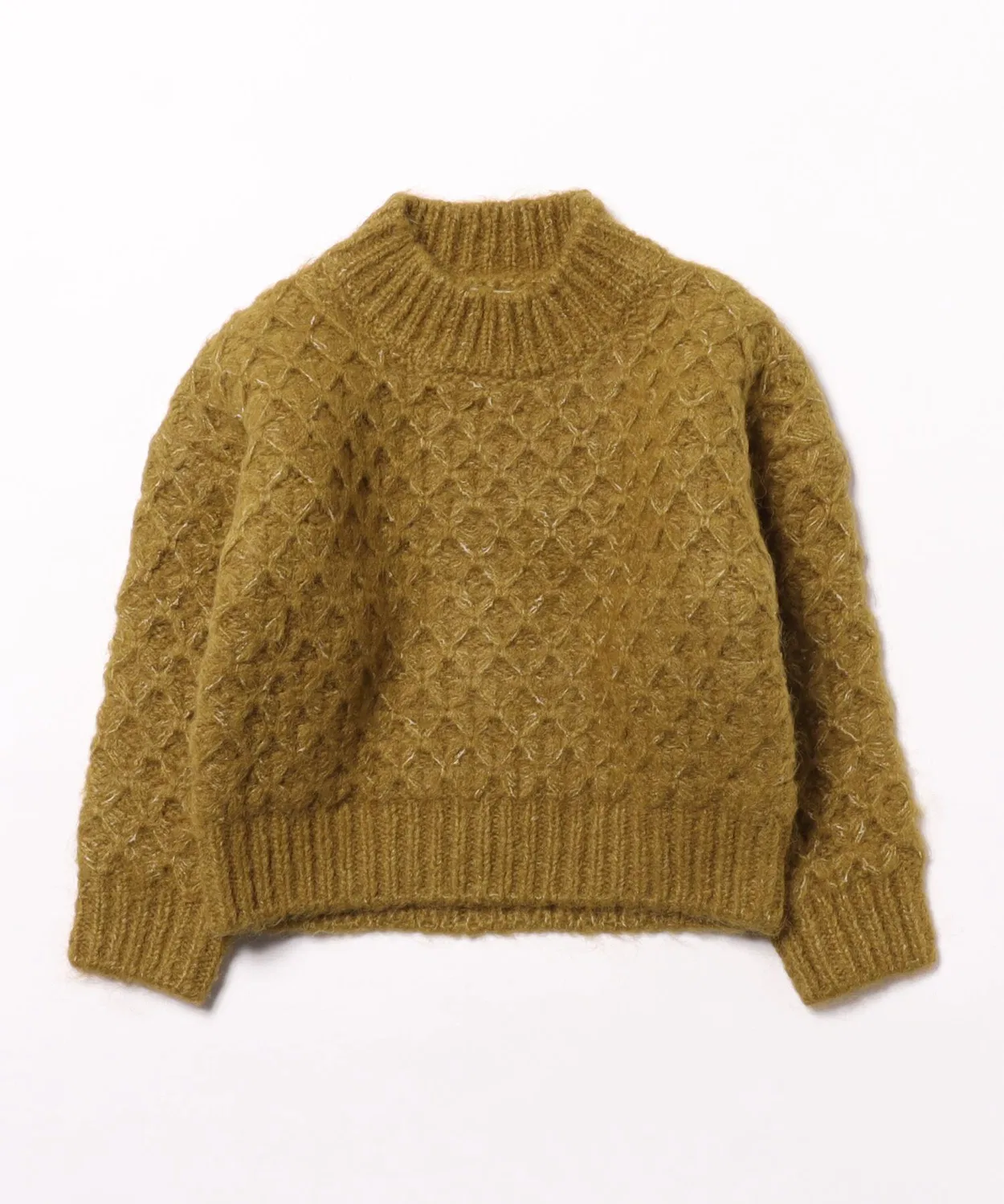 Детский свитер с высоким воротником из фактурного трикотажа Rylee + Cru, Brown