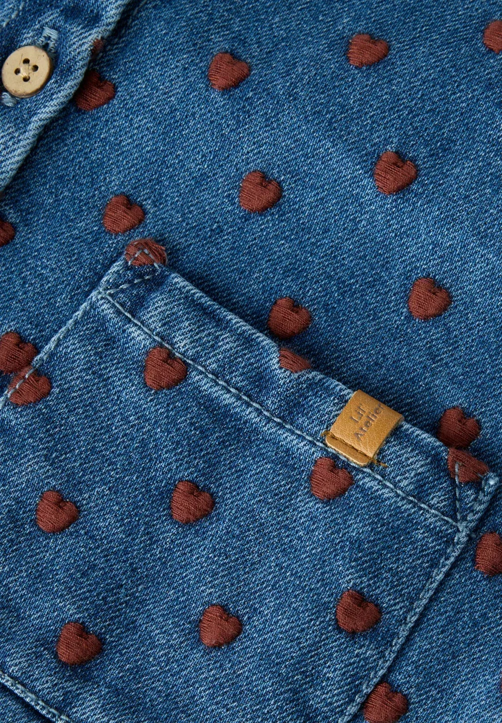 Джинсовая куртка с вышивкой - джинсовая куртка Lil' Atelier, Dark Blue Denim — фото 3