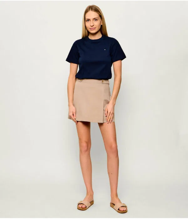 Женская мини-юбка хлопковая Tommy Hilfiger, бежевый — фото 2