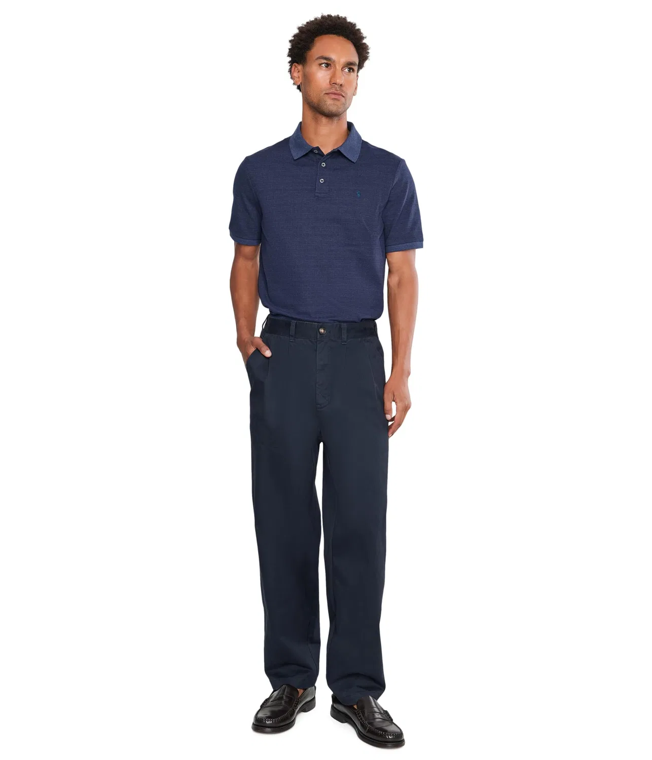 Классическая поло-рубашка из эластичной сетки Polo Ralph Lauren, Small Glen/Spring Navy Heather — фото 2