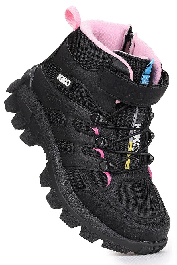 Детские спортивные ботинки для девочек с термостелькой Kiko Kids, Black - Fuchsia