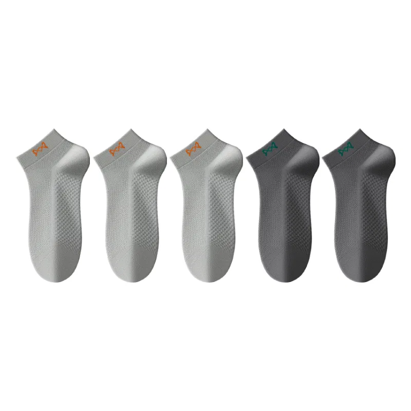 Детские носки-невидимки, набор из 5 пар, Light Gray 3 + Asphalt Gray 2, MIIOW