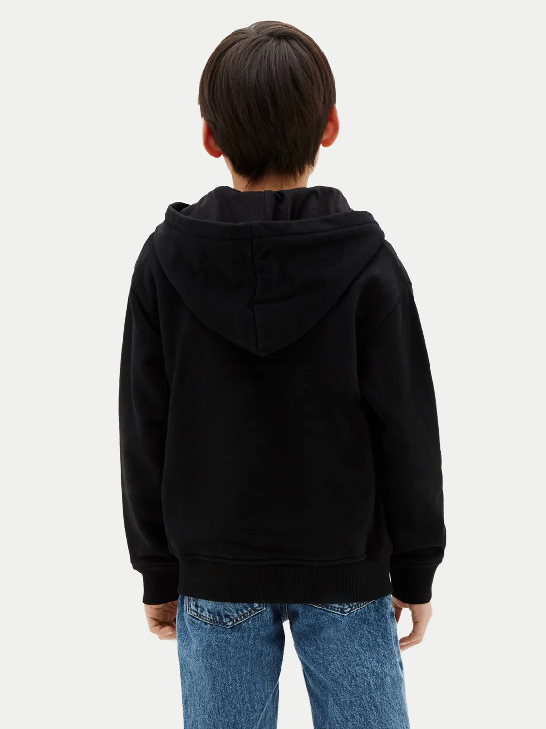 Толстовка стандартного кроя для мальчика Monogram Flock Zipthru Calvin Klein, черный — фото 3