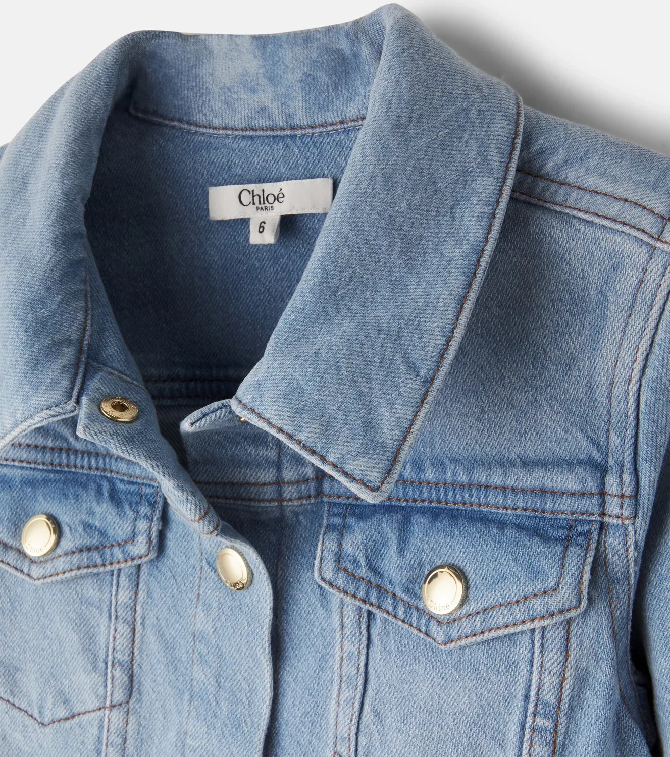 Легкая куртка джинсовая Chloé Kids, Bleach — фото 4