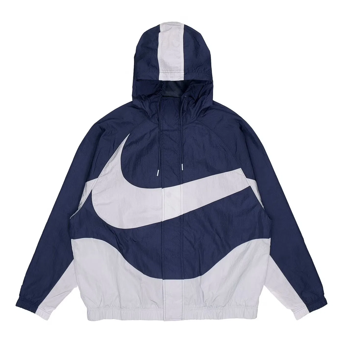 Куртка с капюшоном и крупным логотипом Nike, темно-синяя