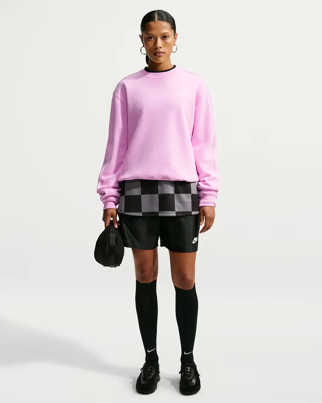 Women's "Nike Athletic Department" Crew Nike Studio Fleece Medium Weight "Graphic Pack", Pink Rise/Sail — фото 4