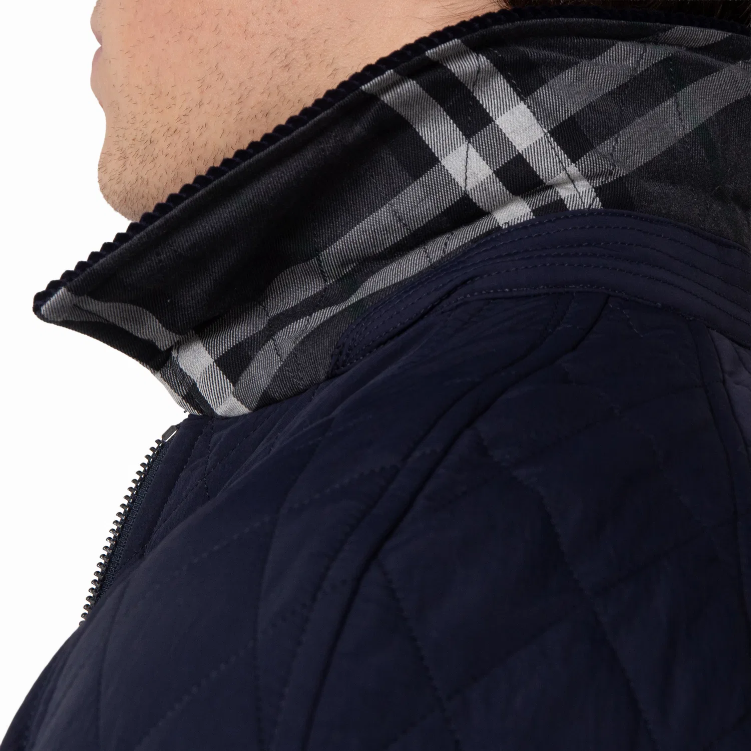 Куртка утепленная стеганая с вышитым логотипом Logo-Embroidered Quilted Jacket Burberry, Nvy/Chrcl Mel Ip Chk — фото 2