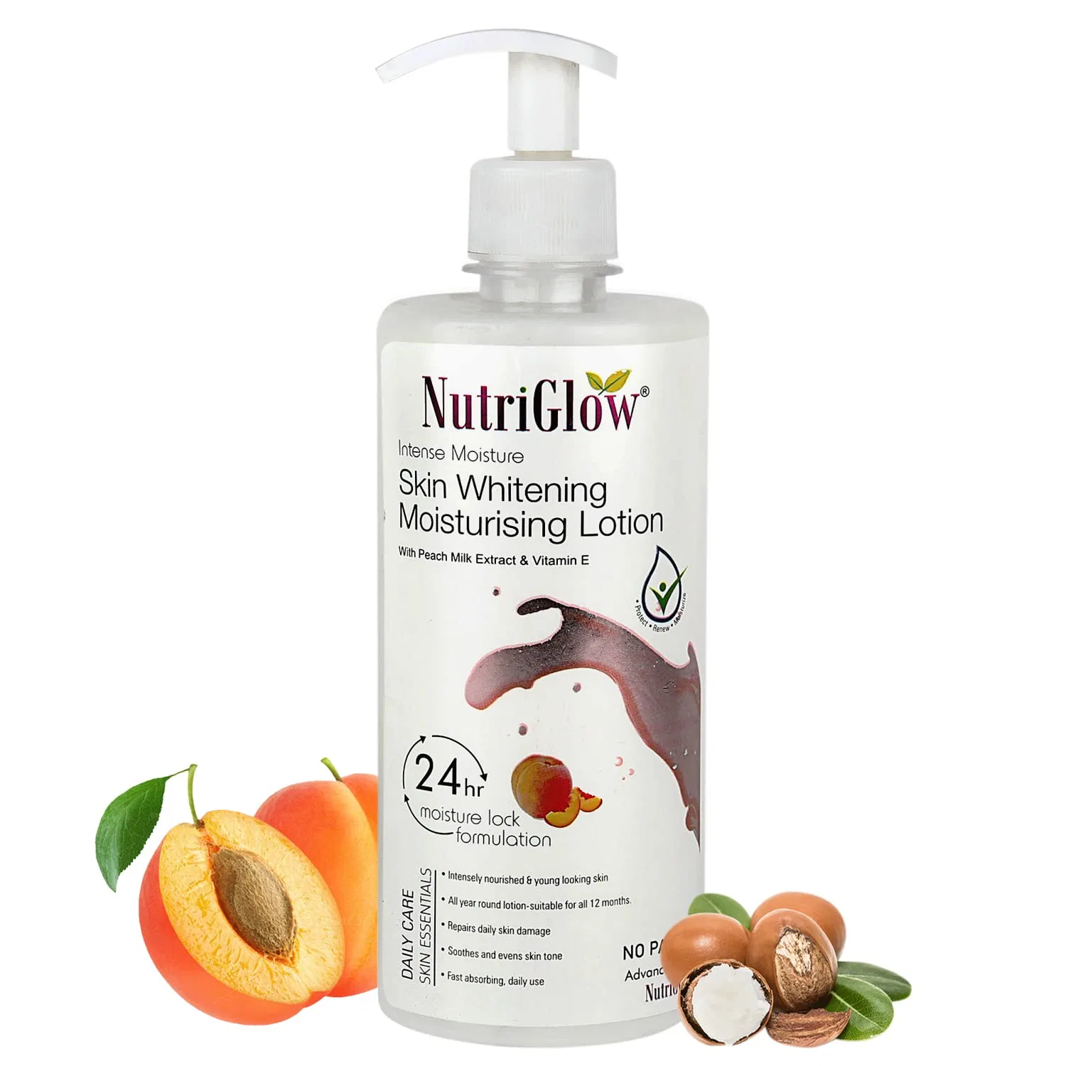 Лосьон для тела Nutriglow с экстрактом персикового молока и витамином E, 500 мл