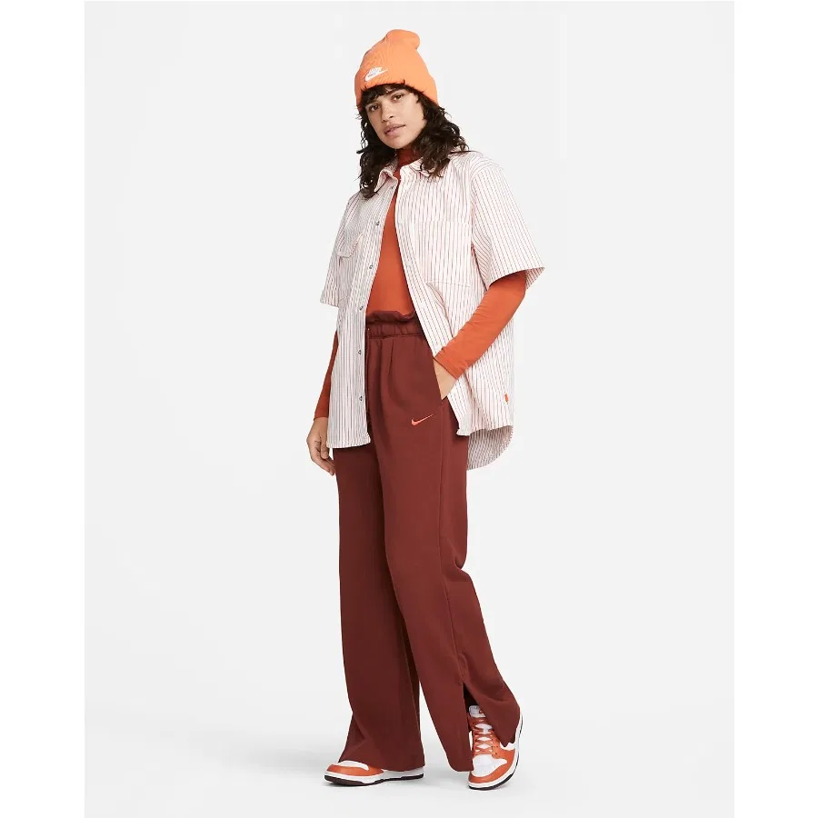 Женские спортивные штаны с высокой посадкой с открытым низом Nike Sportswear Everyday, Бордовый