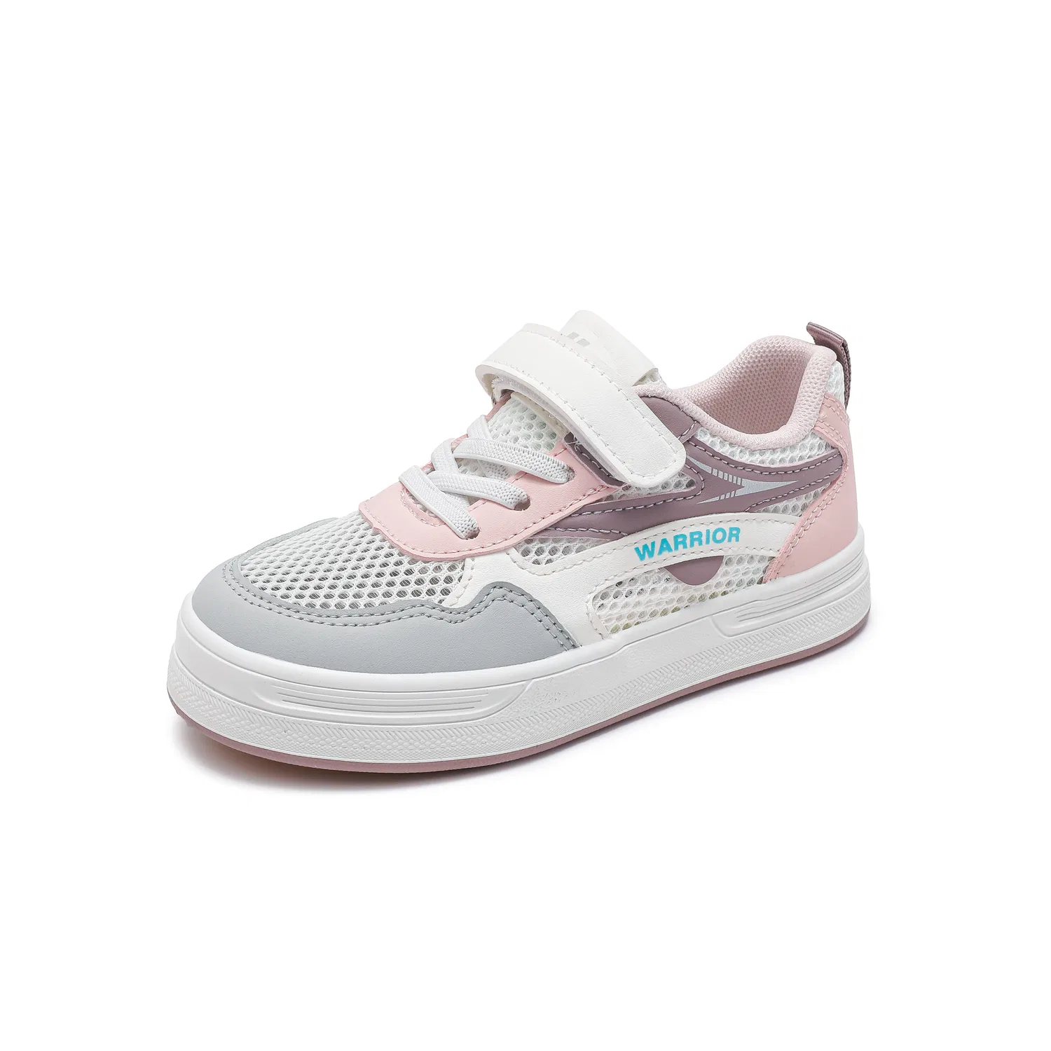 Детские кеды для скейтбординга с сетчатым верхом White Pink Purple WARRIOR