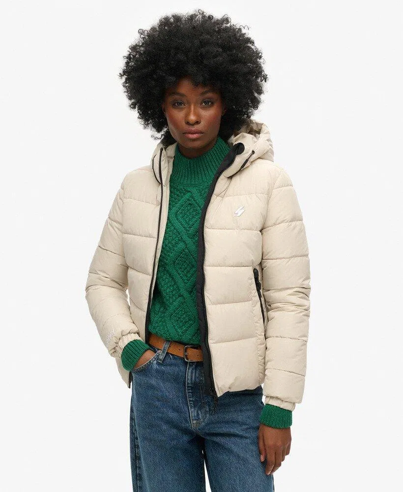 Женская утепленная куртка с капюшоном Superdry, Weiß