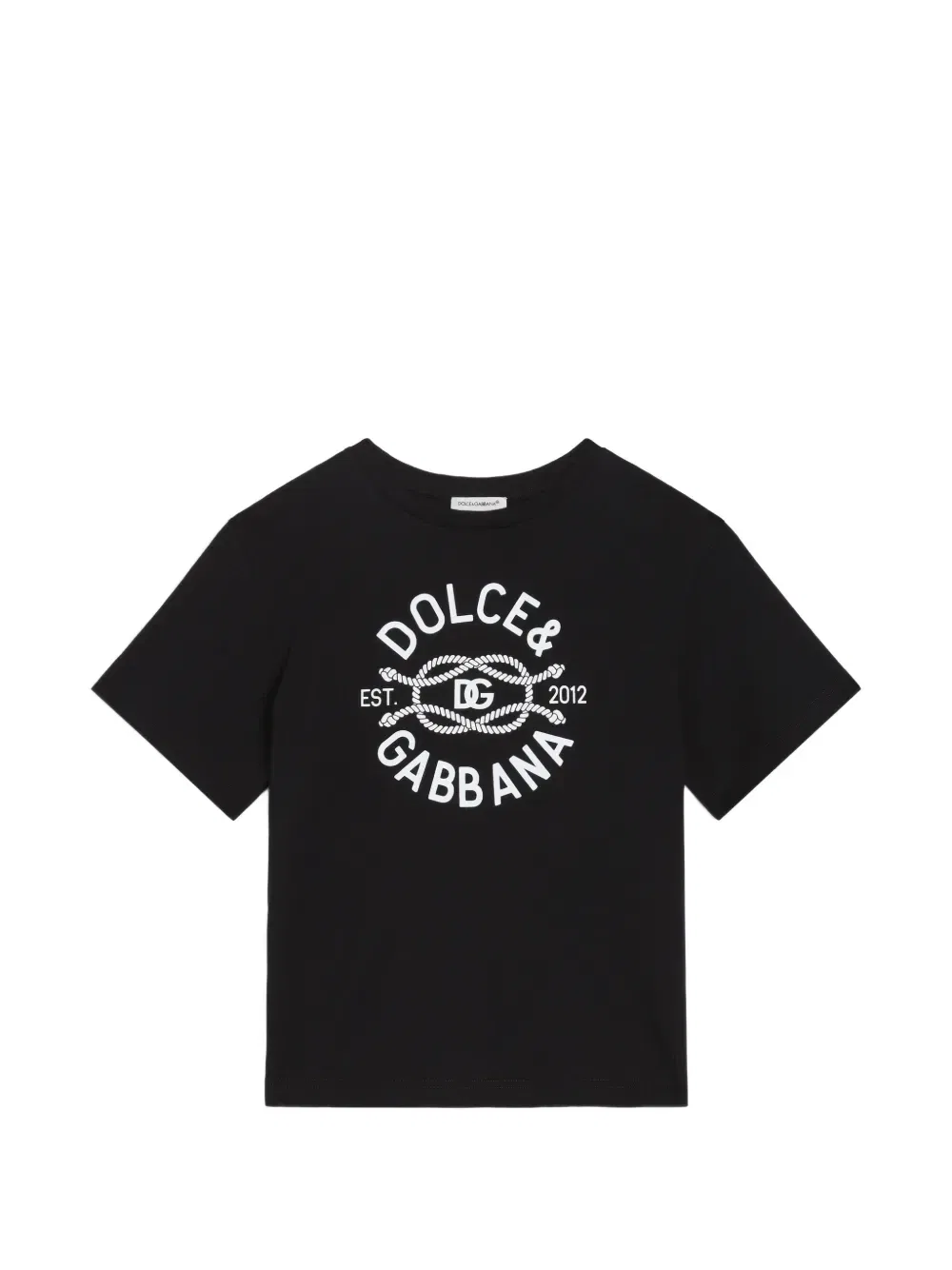 Хлопковая футболка с логотипом Dolce & Gabbana Kids, черный