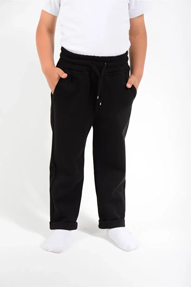 Детские спортивные штаны для мальчиков с карманами Lakos Fabric Kidspitircik, Black — фото 4