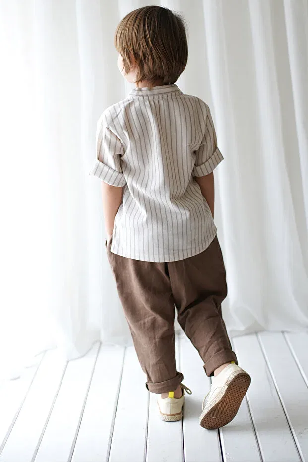 Детские брюки для девочек полосатые 2 шт. Catz Kids, Coffee Cream — фото 3