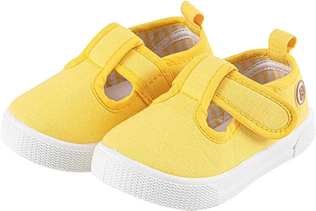 Детские кеды для девочек с принтом Bao Head, Yellow