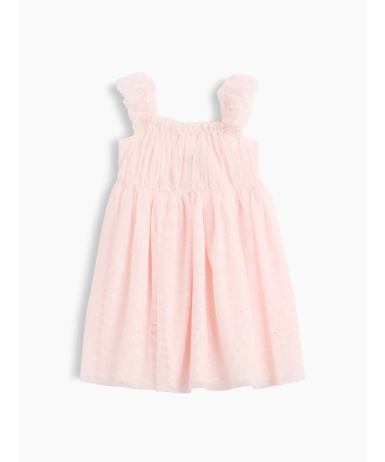 Детское платье из футера с длинным рукавом модель Smocking Gather Tulles GAP, Pink — фото 3
