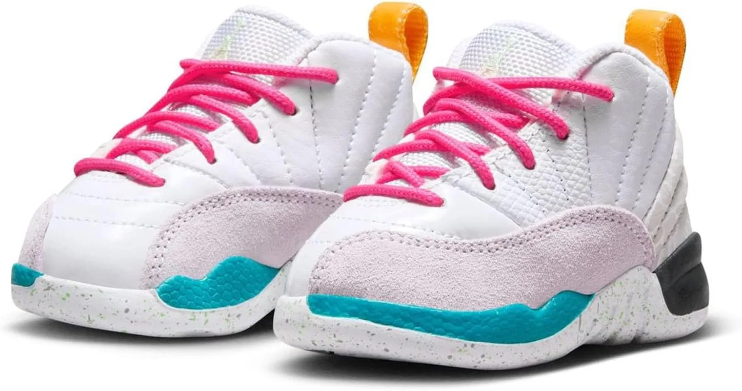 Детские кроссовки для мальчиков Jordan 12 Retro Nike, Pure White/Vapor Green/Photon Dust — фото 3