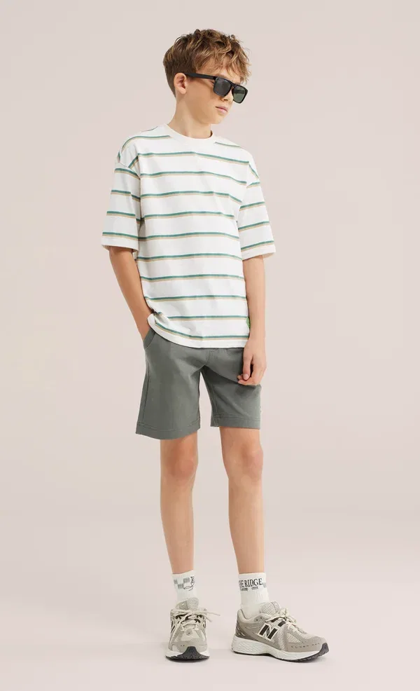 Брюки хлопковые Tracksuit bottoms We Fashion, Greyish Green, зеленый