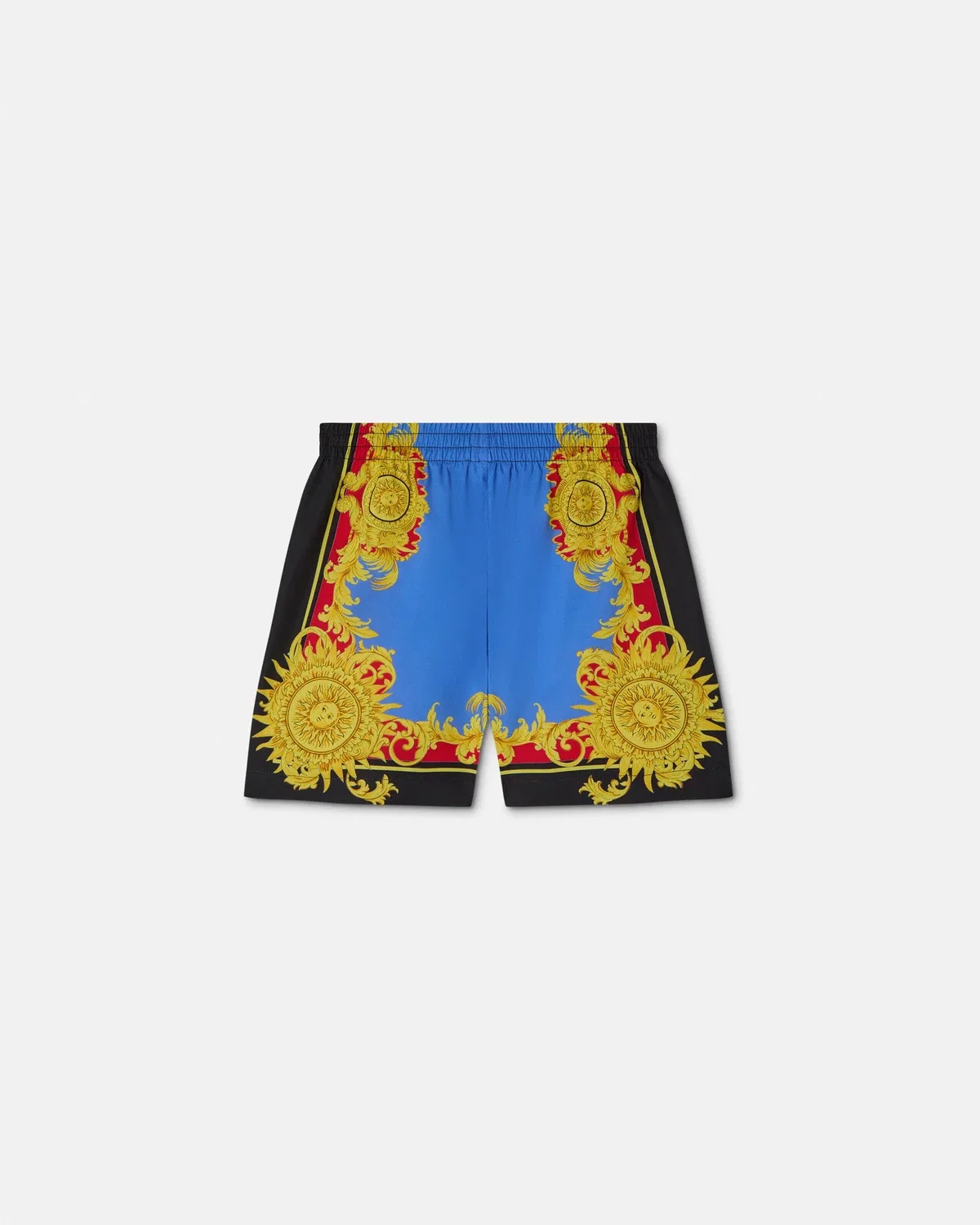 Короткие шорты из хлопкового поплина с принтом для малышей VERSACE, синий — фото 3