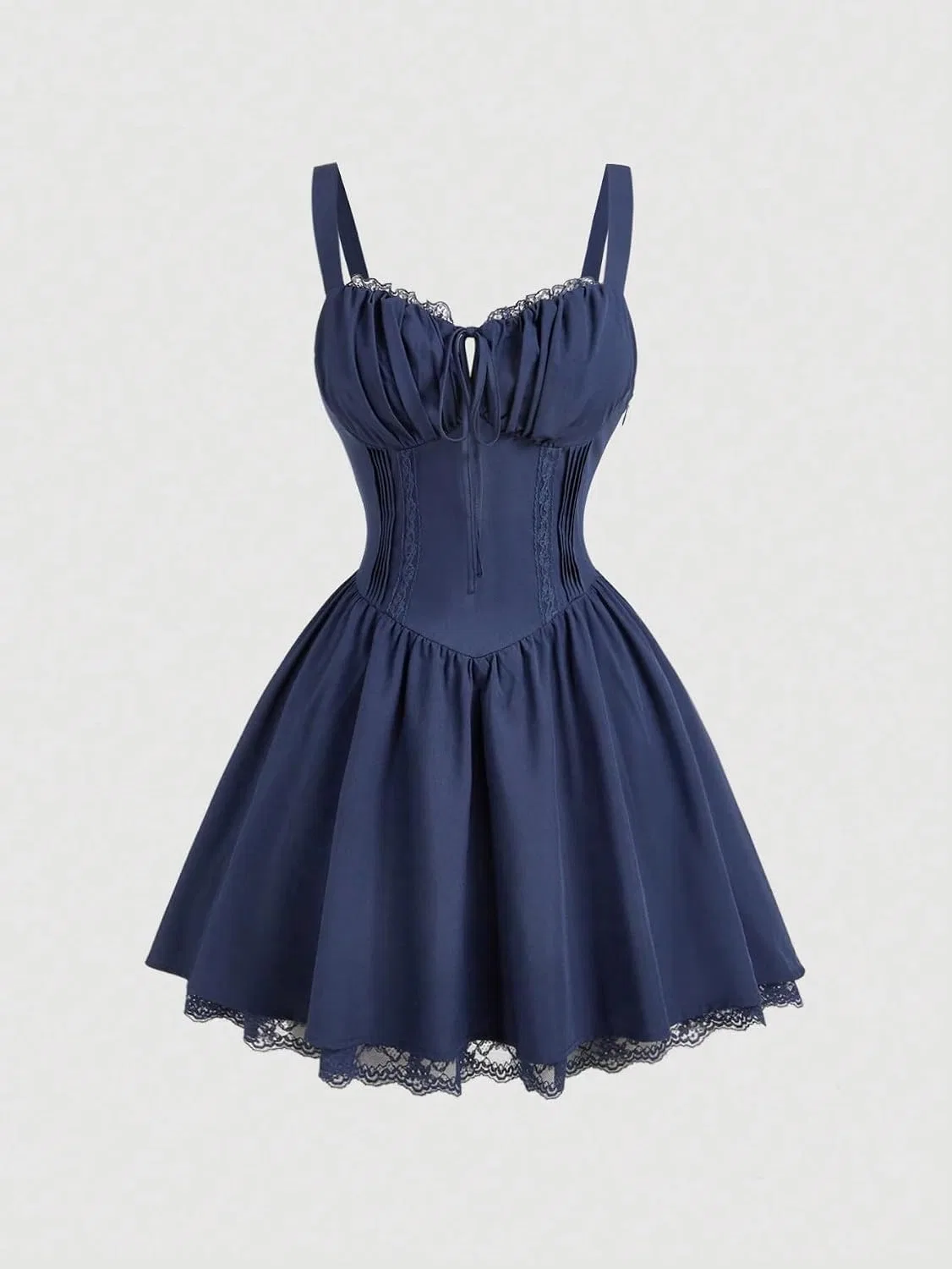 Женское повседневное платье-ками с рюшами и запахом Navy Blue — фото 2