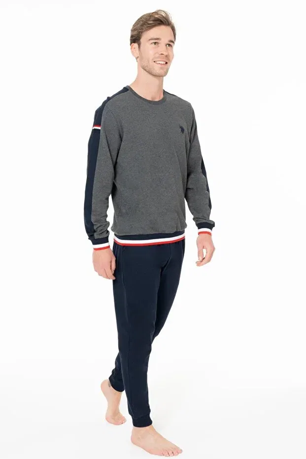Мужской комплект домашней одежды с длинным рукавом U.S. Polo Assn., Anthracite