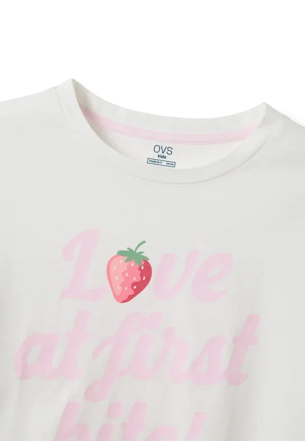 Комплект пижамы с принтом Pyjama set Ovs, белый, розовый — фото 3