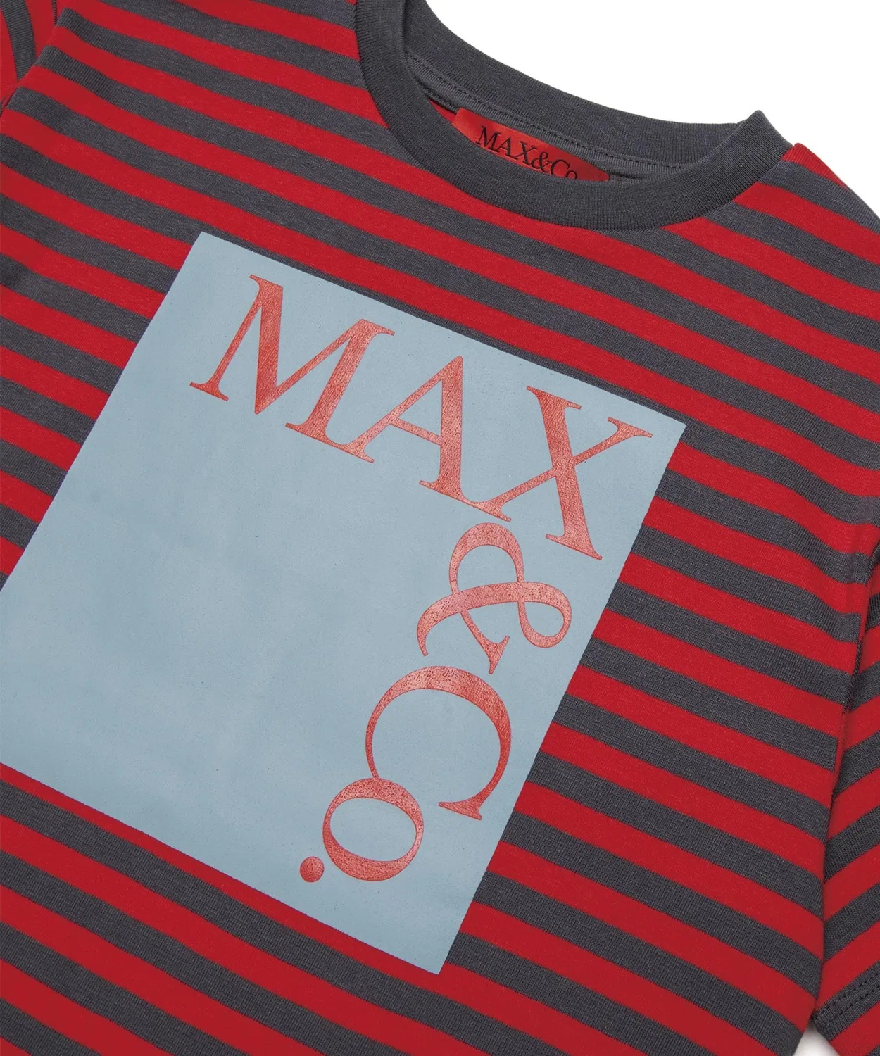 Детская футболка с коротким рукавом с принтом Max&Co., Белый/Красный — фото 3