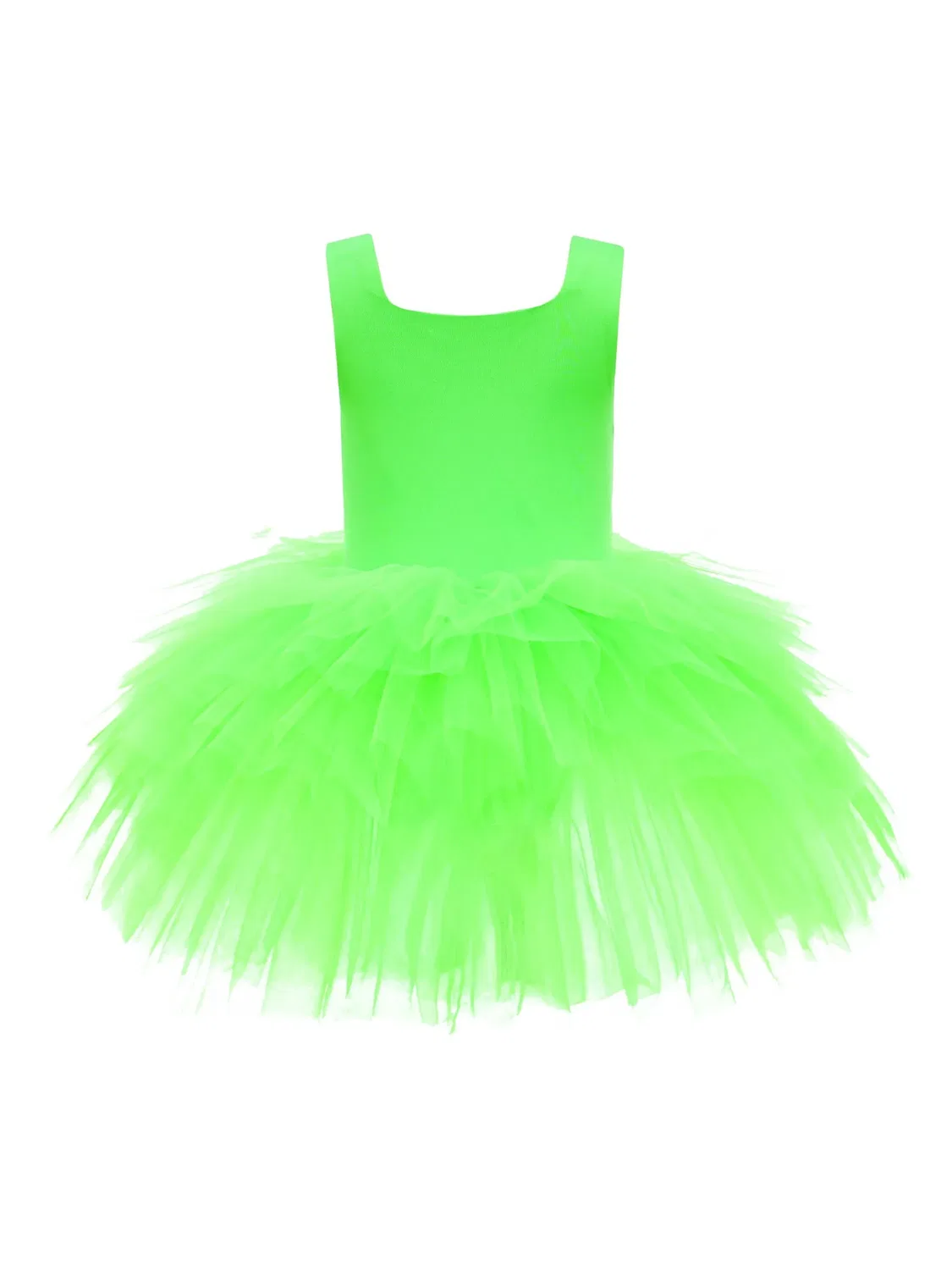 Платье с квадратным вырезом и тюлем Mimi Tutu, зеленый