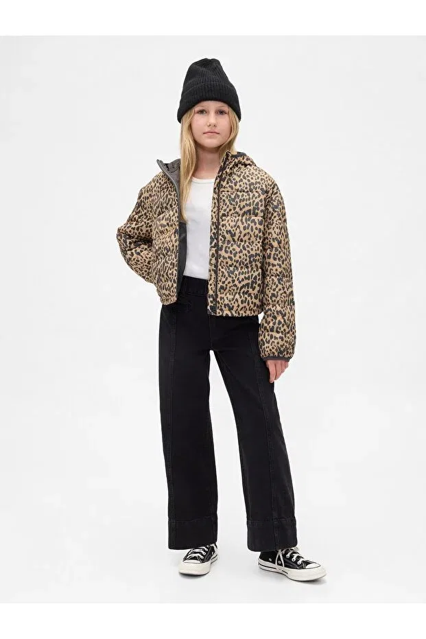 Детское пальто для девочек с принтом ColdControl Puff Jacket Gap, Brown-001 — фото 3