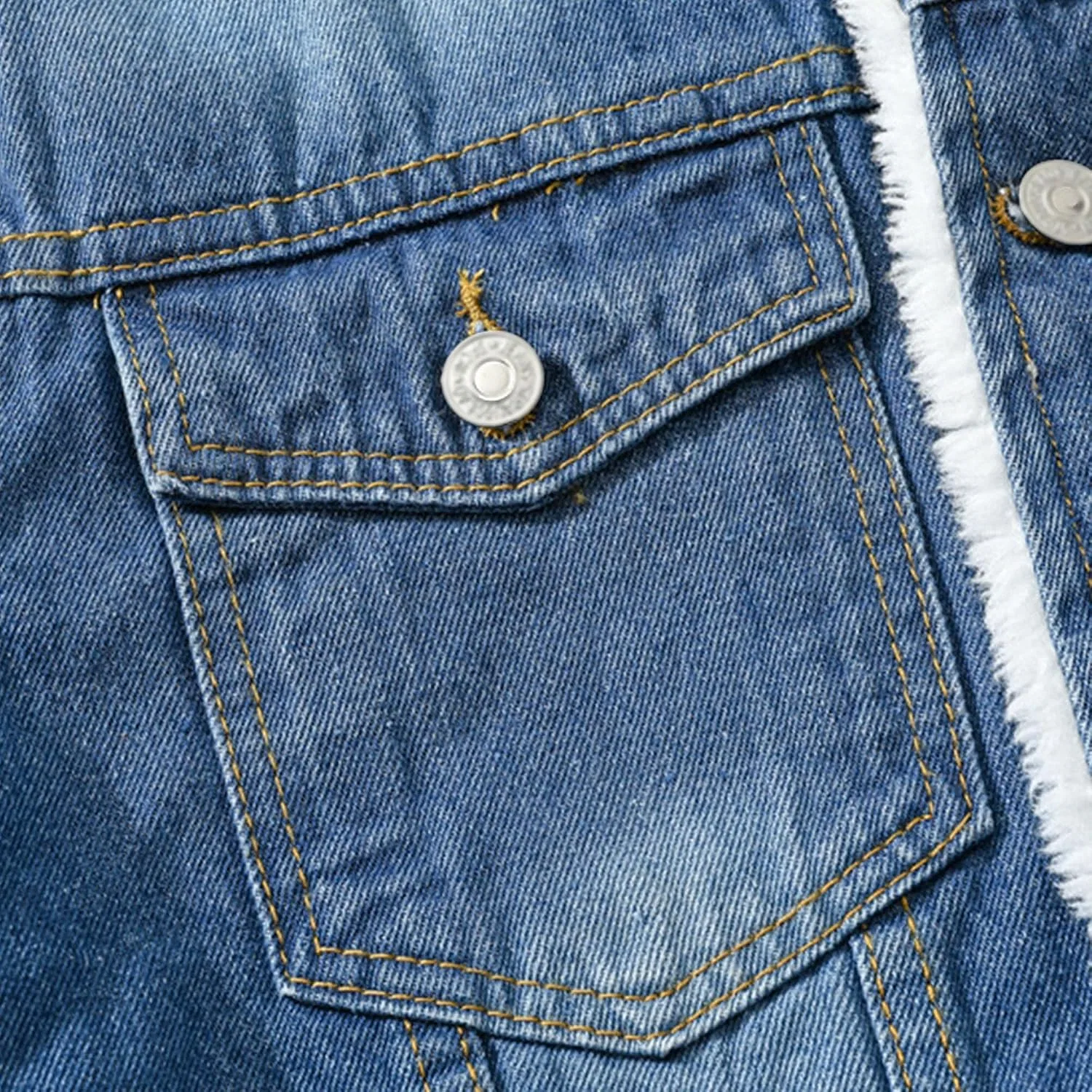 Мужская джинсовая куртка с флисом Blue2 — фото 4
