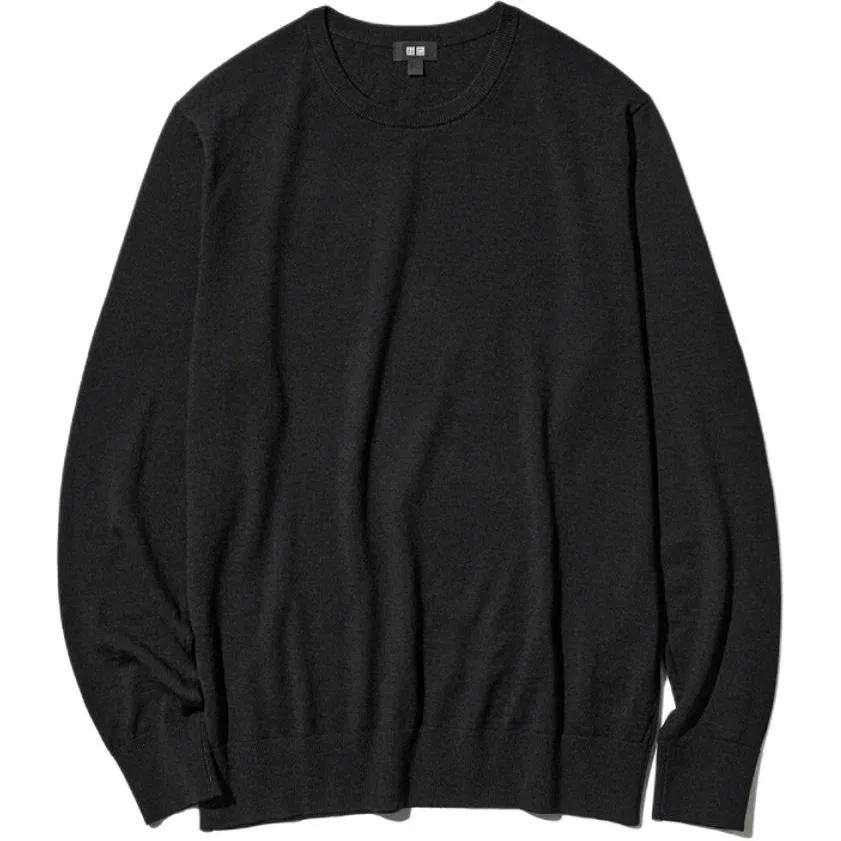 Мужской свитер с круглым вырезом Black UNIQLO