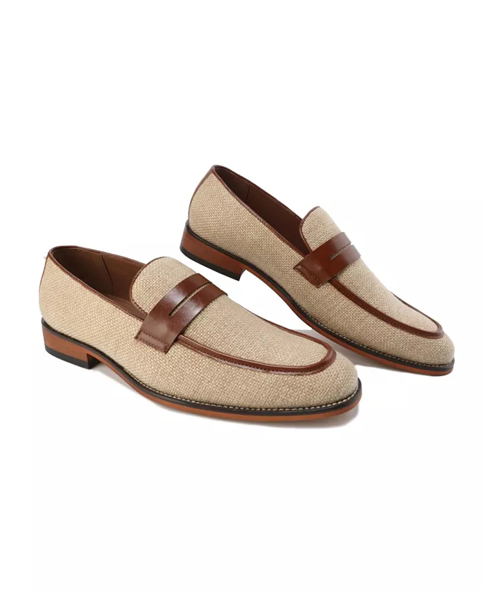 Мужские мокасины Penny Slip On с круглым мыском Gino Vitale, загар/бежевый — фото 2