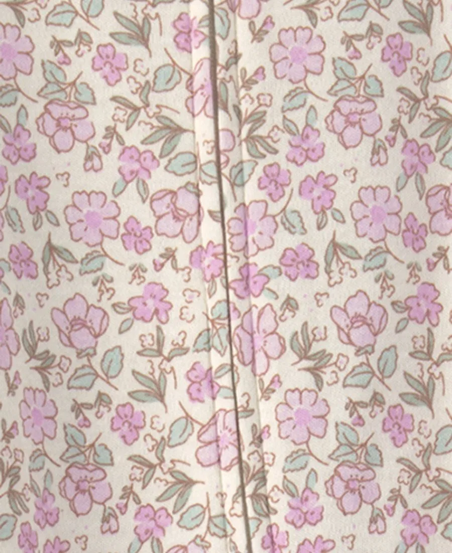 Пижама с длинным рукавом, с принтом, Floral 2-Way Zip Sleep & Play Carter's, Pink Ivory — фото 3