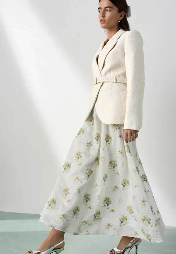 Блейзер из полиэстера Tabitha Simmons x Boucle Belted Blazer, Next, Ecru, экрю — фото 4