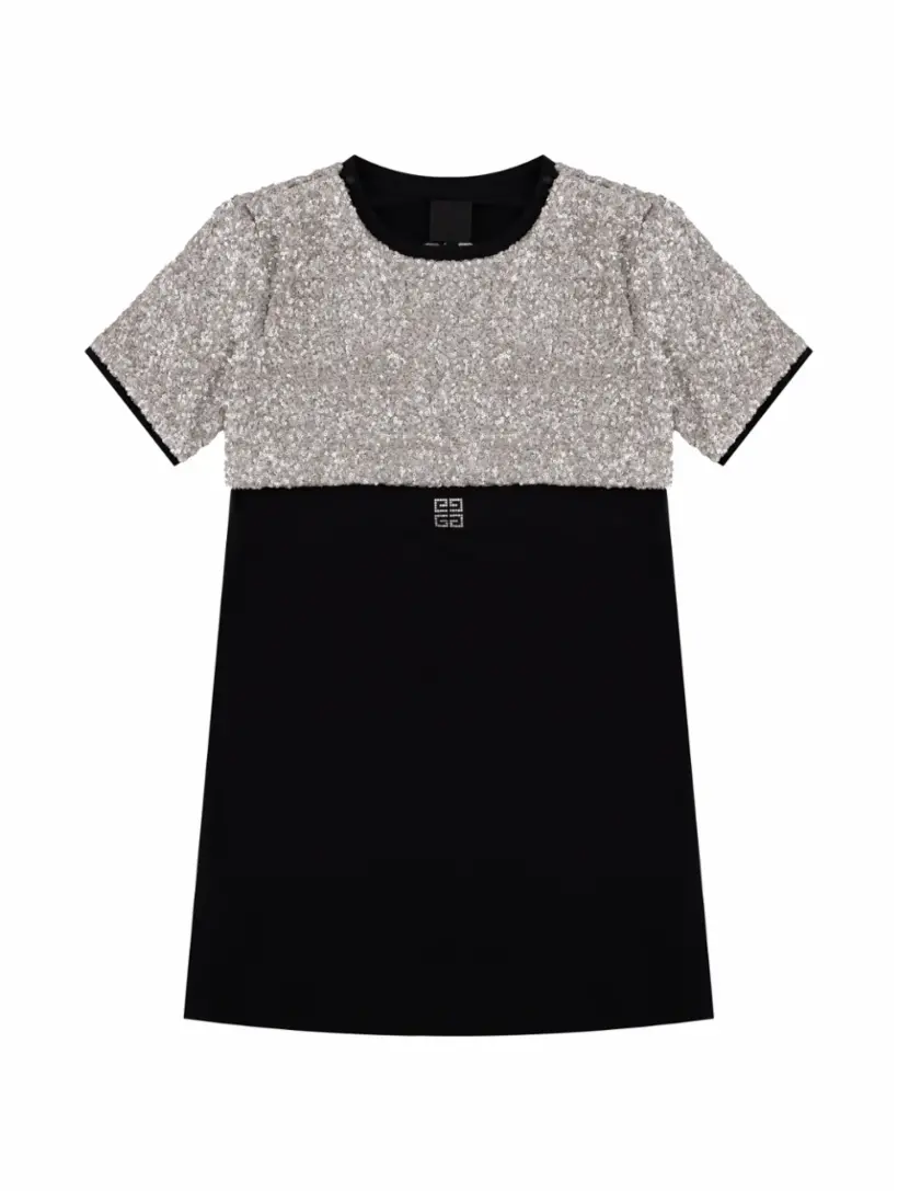 

Многослойное платье с пайетками Givenchy, черный