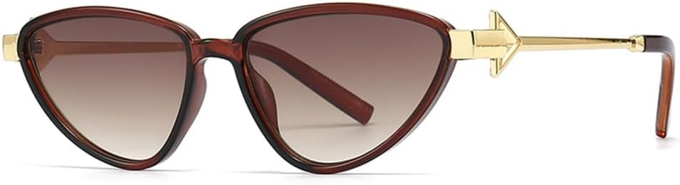 

Панк-солнцезащитные очки «кошачий глаз» для женщин, винтажные мужские солнцезащитные очки с дужкой в ​​форме стрелы, защита от ультрафиолета UV400 HDUBFY, C7 Wine Red Tea