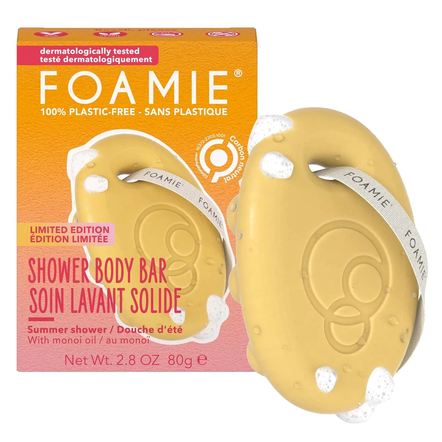Твердый гель для душа с Моной де Таити Foamie, 80 г
