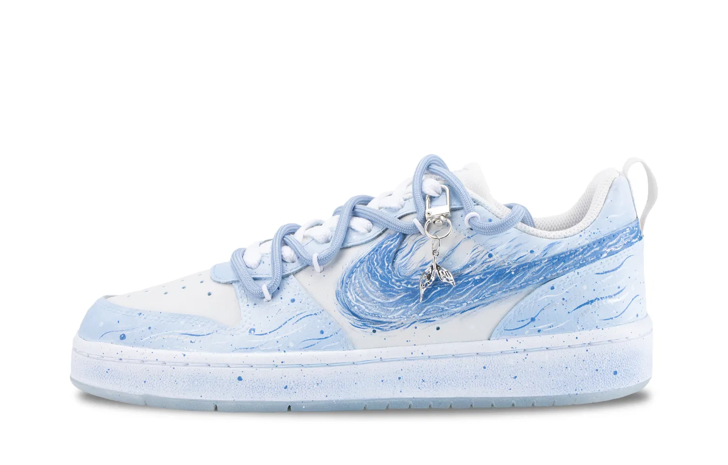 Детские кроссовки для скейтбординга с принтом Nike Court Borough Recraft, Blue White (Blue Shopping Bag) — фото 3