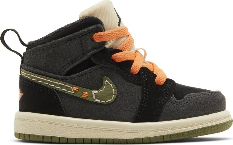 

Кроссовки Air Jordan 1 Mid SE Craft TD 'Anthracite Light Olive', черный