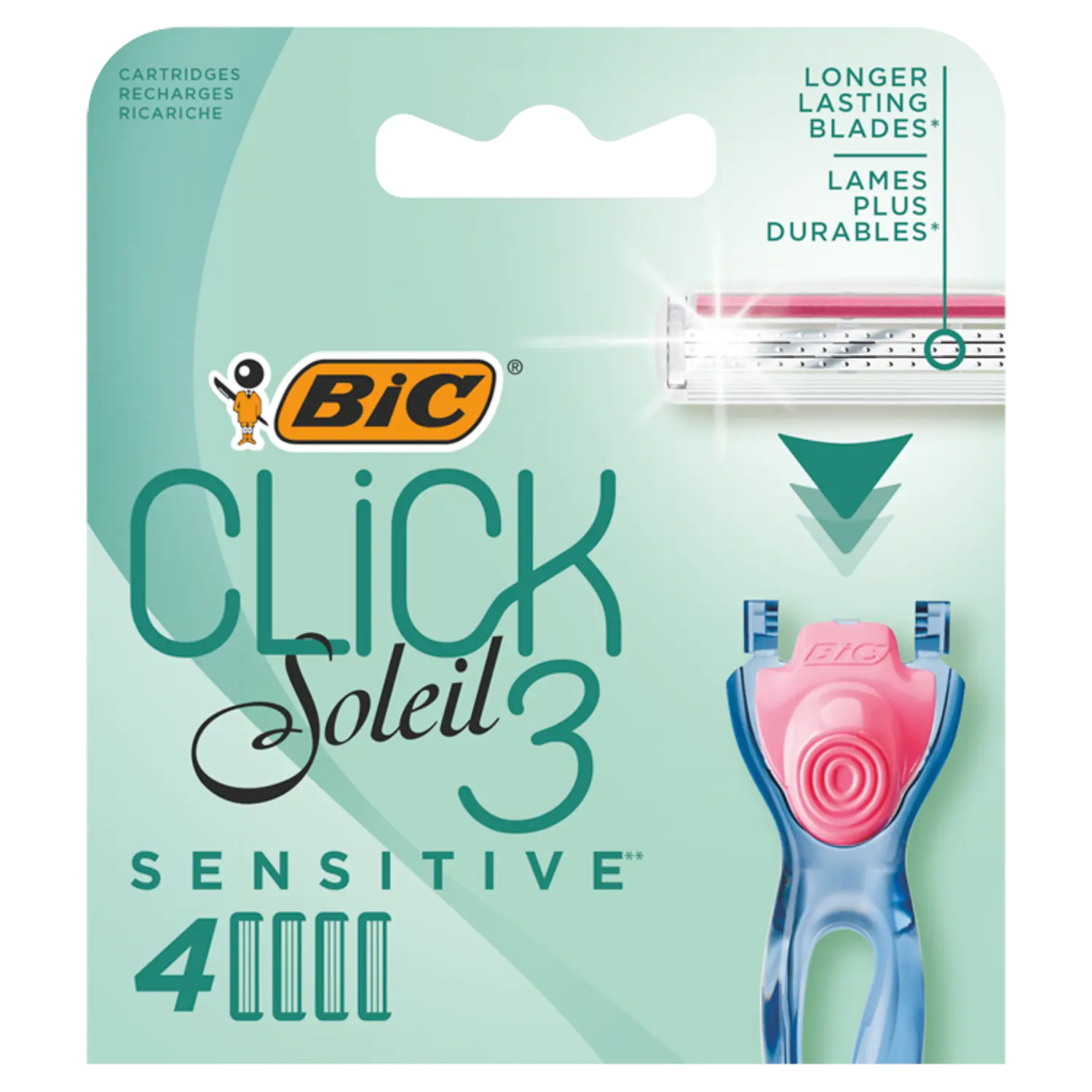 

Bic Soleil 3 Click Sensitive картриджи для бритвы, 4 шт/уп.