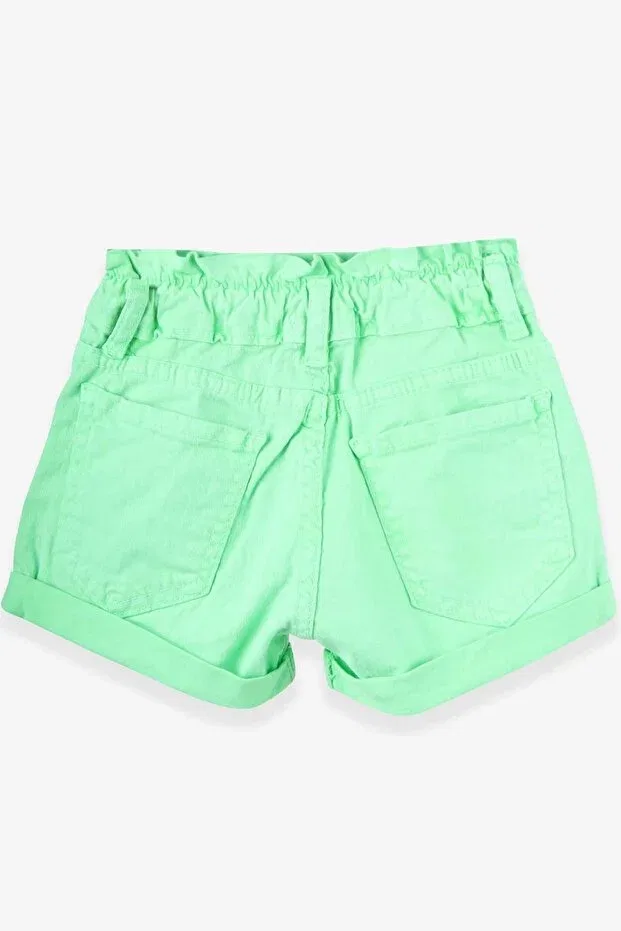 Детские шорты для девочек неоновые из габардина Breeze, Neon Green — фото 2