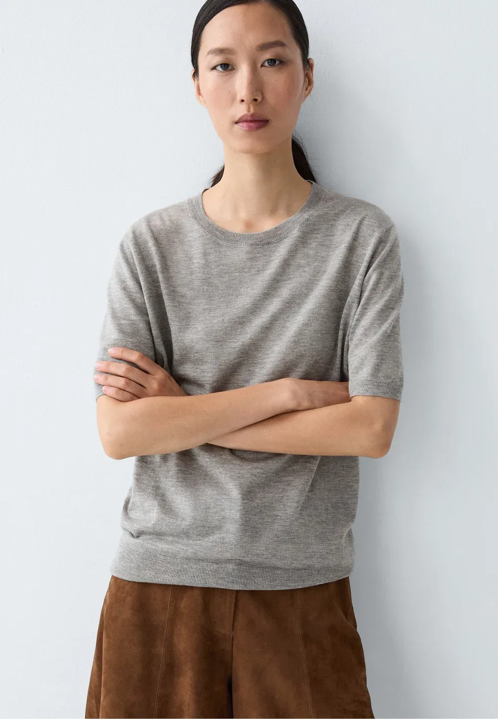 Простая футболка Massimo Dutti, Grey