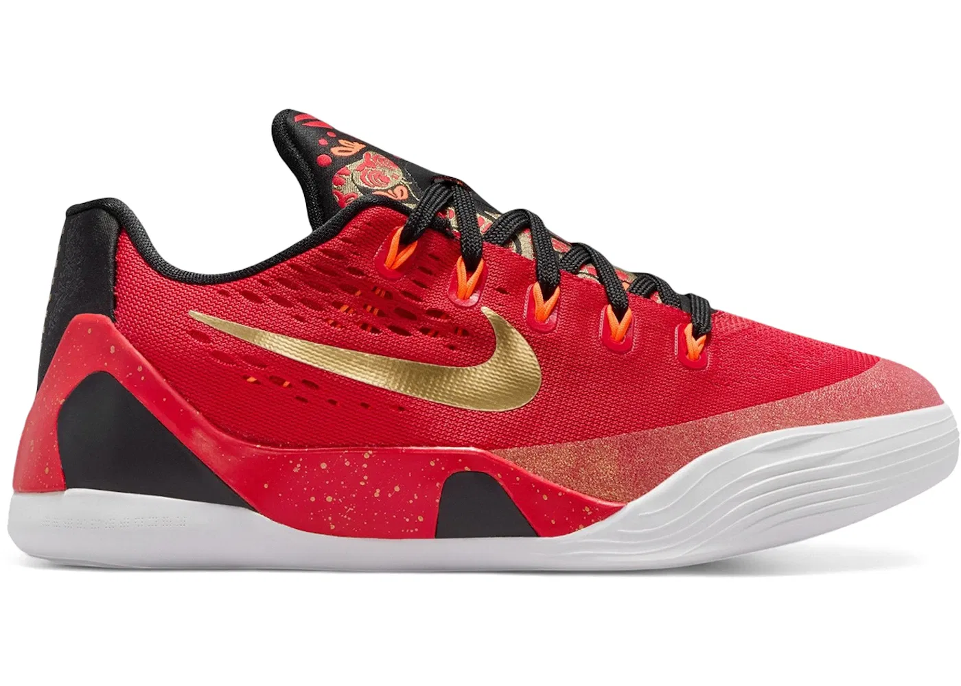 Детские кроссовки для баскетбола Nike Kobe 9 EM Low, University Red/Metallic Gold/Black