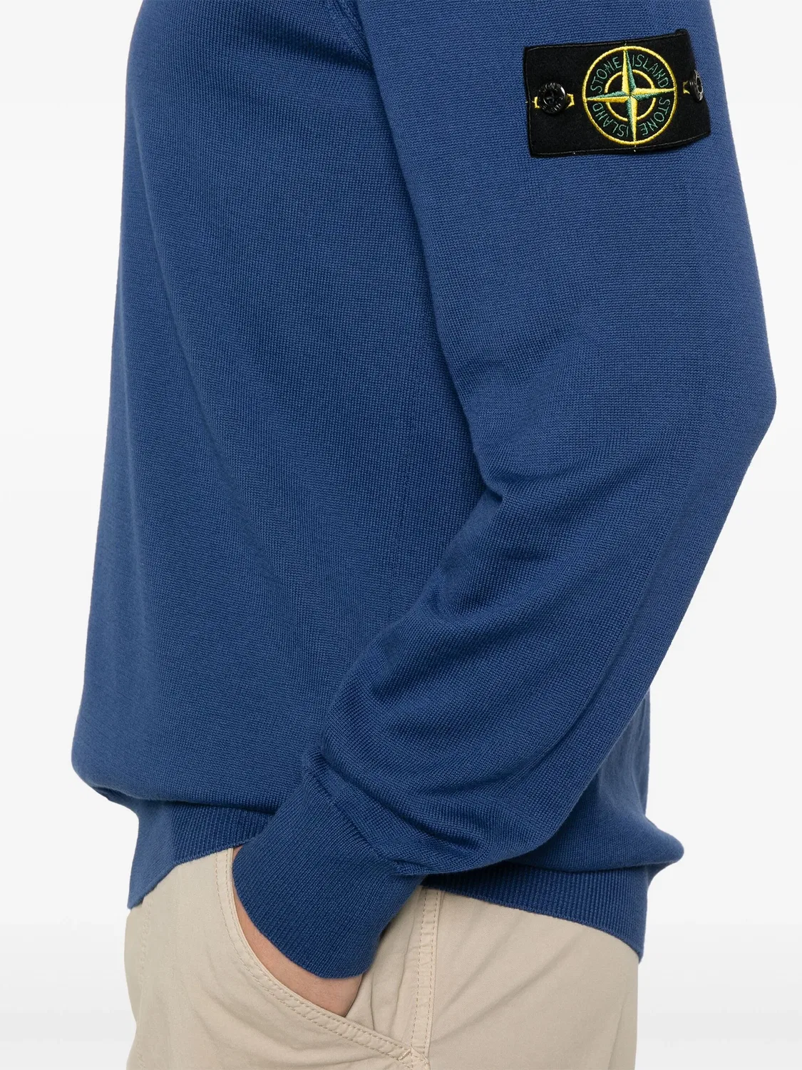 Пуловер из органического хлопка Stone Island, синий — фото 4